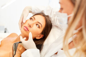 woman during filler treatment
